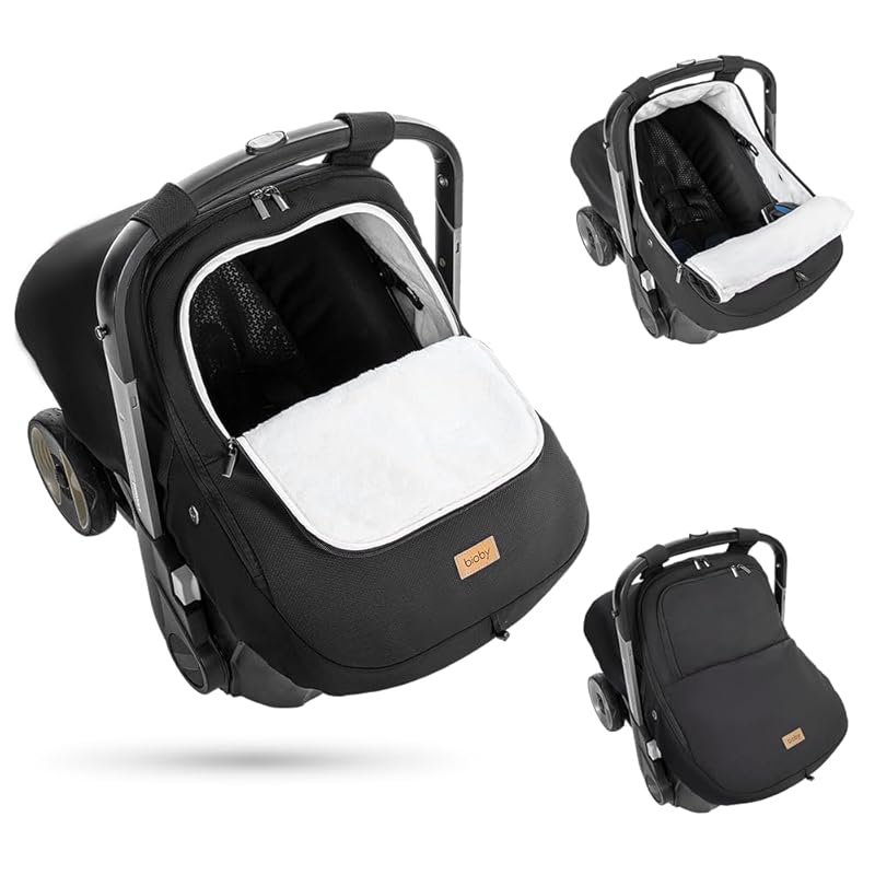 Cozy, Waterproof Winter Baby Car Seat Cover with Thick Fleece Lining &