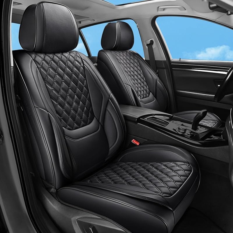Car Seat Covers Full Set Black, Luxury Faux Leather Car Seat Covers Wa