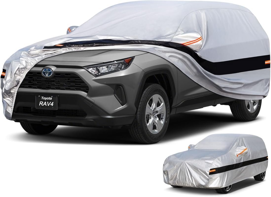 10-Layer Waterproof Car Cover Custom Fit for Toyota RAV4 2005-2024, Al
