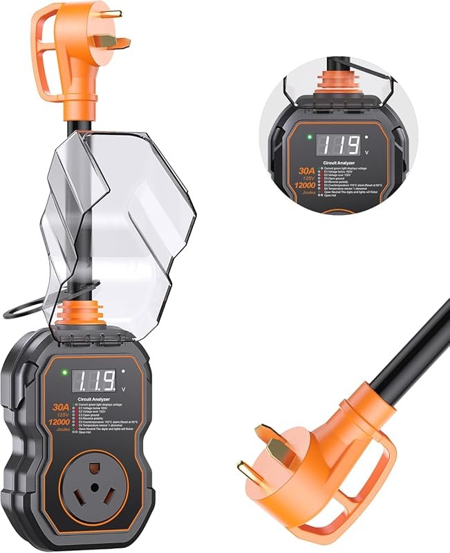 GEARGO 30 Amp RV Surge Protector with Smart LED Display 12000 Joules C