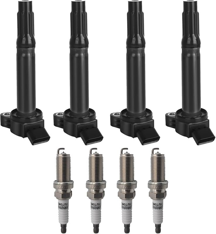 4-Piece Ignition Coil and Iridium Spark Plugs Set for 2009-2017 Toyota