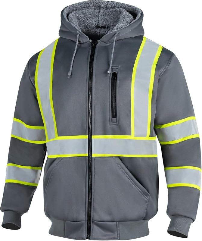High-Visibility ANSI Class 3 Safety Sweatshirt – Reflective Wool Fleec