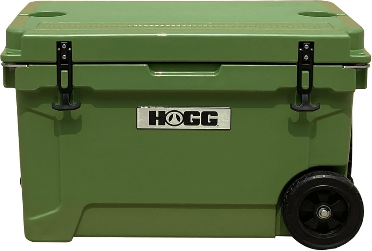 Hogg Rotomolded Cooler with Rubber Gasket Seal Cup Holders and Bottle