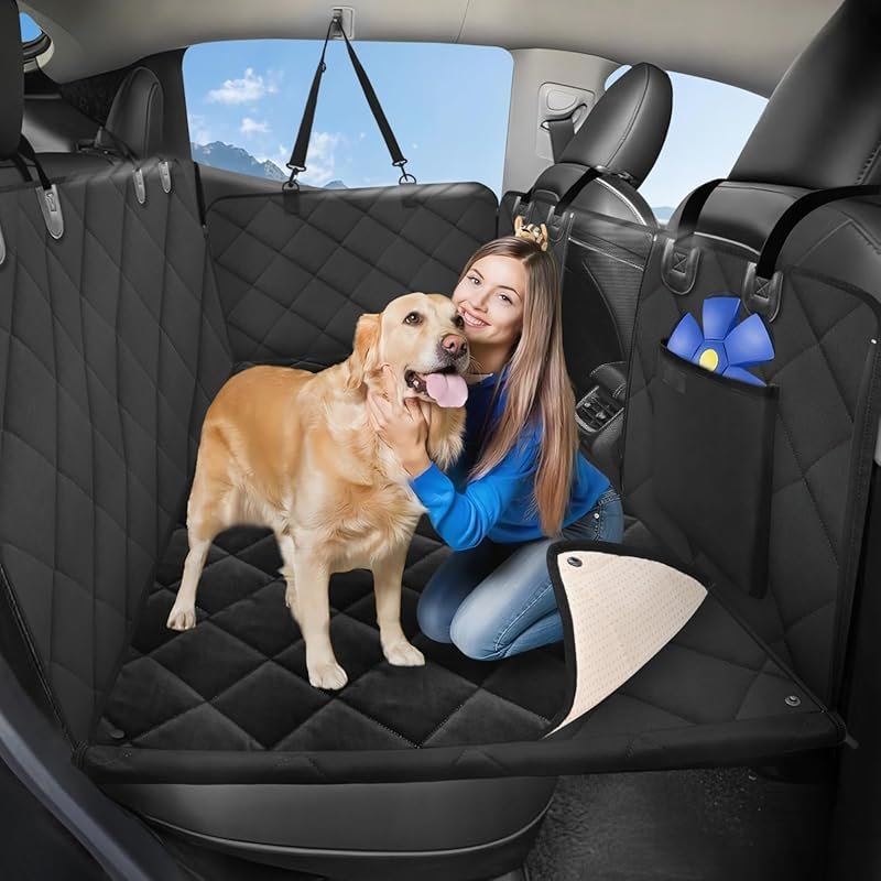 Back Seat Extender for Dogs with Removable Soft Blankets and Waterproo