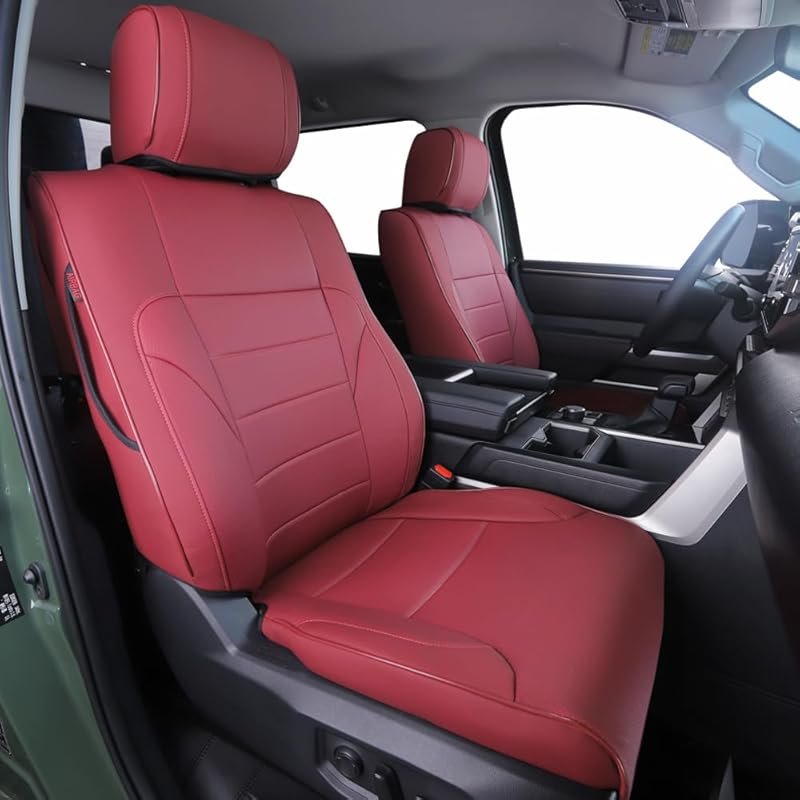 HKZ Custom Fit Leather Seat Covers for 2022-2026 Toyota Tundra in Wine
