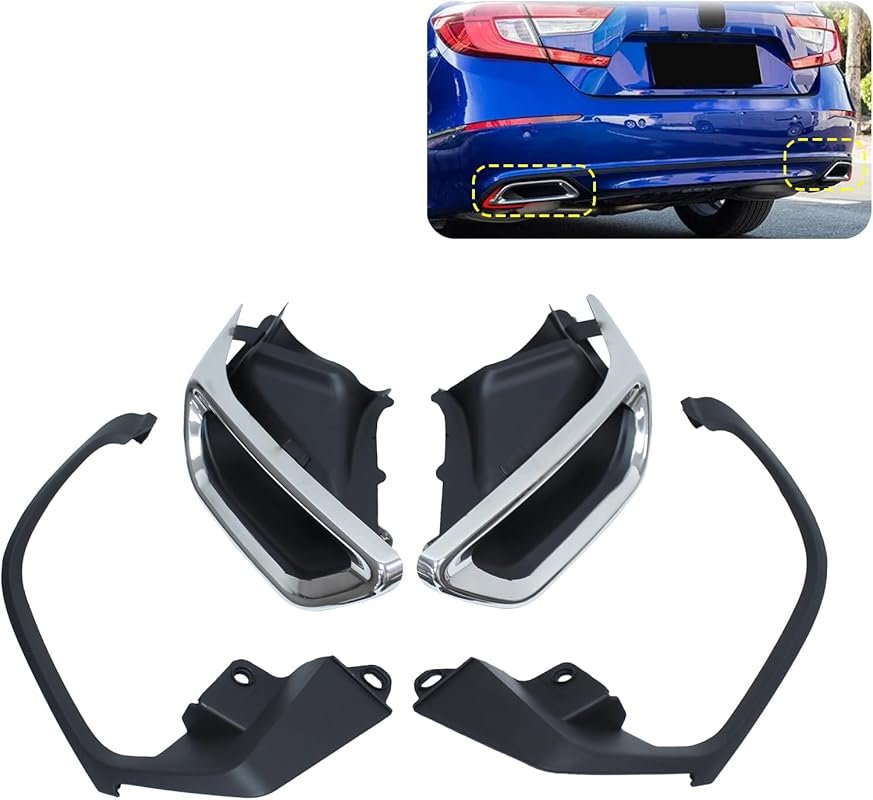 NewYall Left and Right Exhaust Muffler Tail Pipe Tip with Bracket for