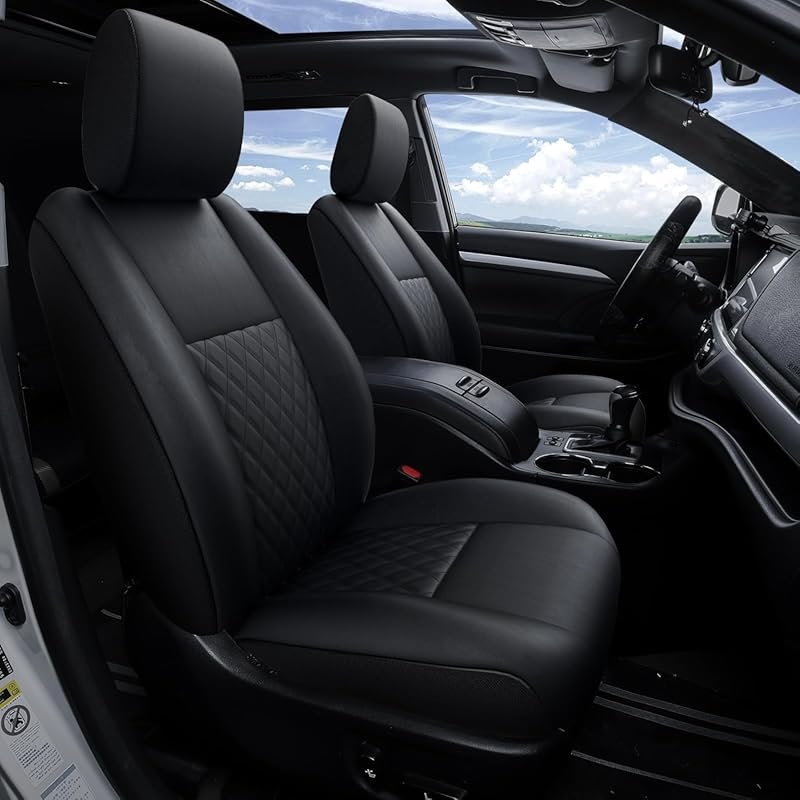 Front Seat Covers for 2016 Toyota Highlander with 8 Seats in Custom Fi
