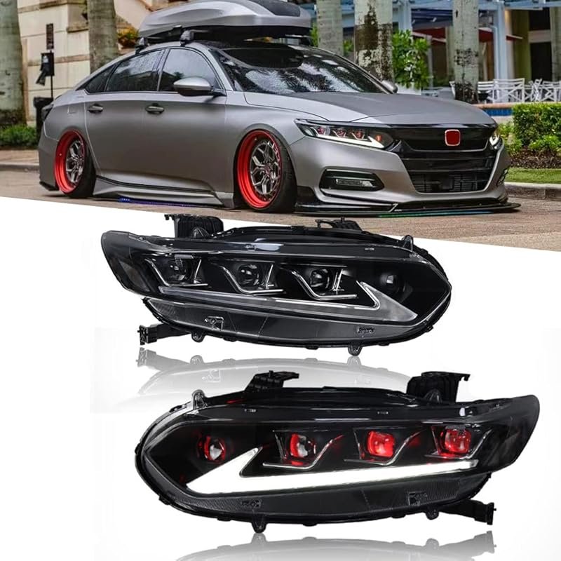 T T-ABC LX Style Headlight Assembly for Honda Accord 2018-2022 EX/LX S