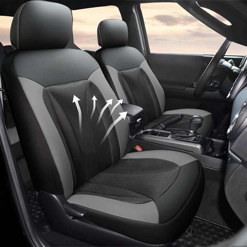 GIANT PANDA 2-Pack Front Mesh Seat Covers for Toyota Tacoma Double and