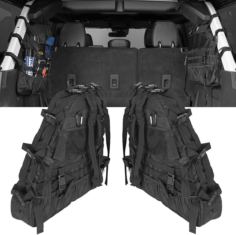Hooke Road Roll Bar Storage Bag for Ford Bronco 4-Door with Multi-Pock