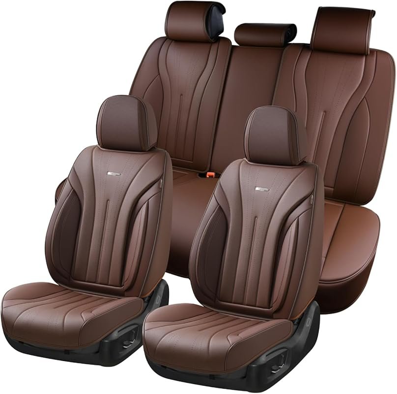 Coverado Universal Luxury Waterproof Leather Car Seat Covers Full Set 