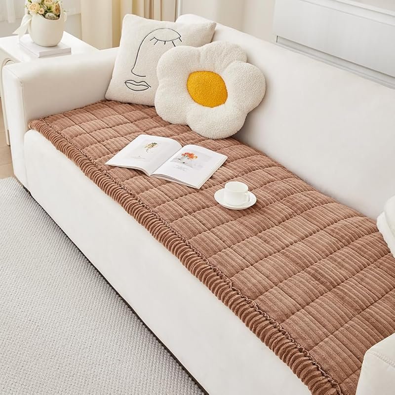 A Washable Fuzzy Non-Slip Dog Couch Cover for 3 Cushion Sofas for Pet 