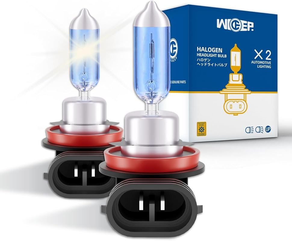 H11 Halogen Headlight Bulbs: 12V 55W for Low Beam, Fog Light, and DRL 