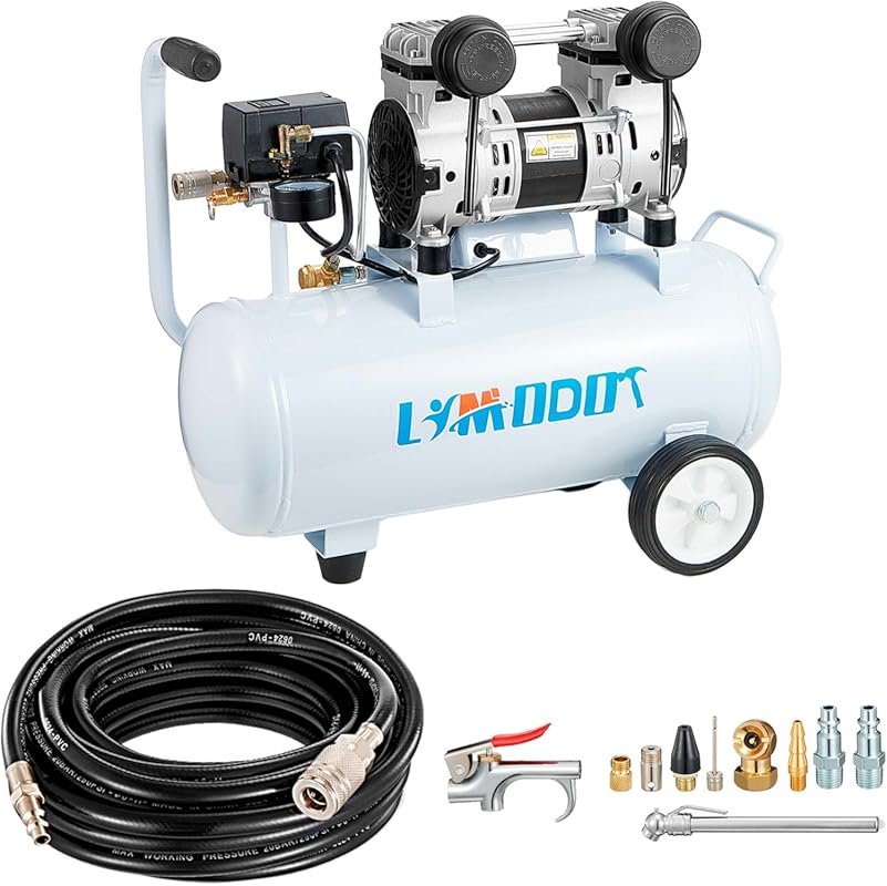 68dB Quiet 5 Gallon Oil-Free Air Compressor with Steel Tank for Pneuma
