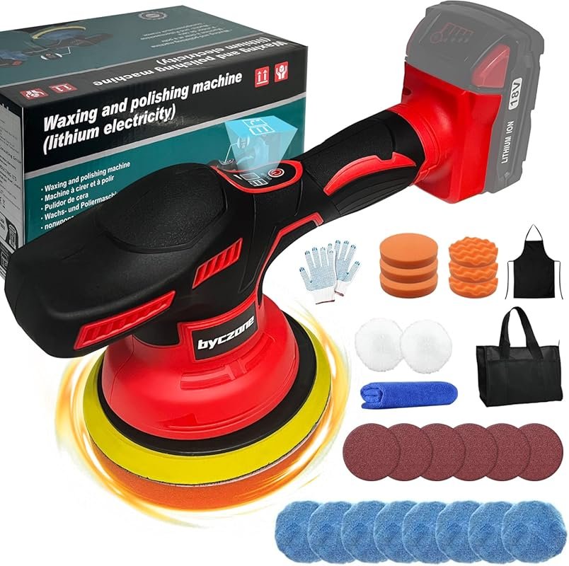Cordless 6-Inch Orbital Car Buffer Polisher for Milwaukee 18V Batterie