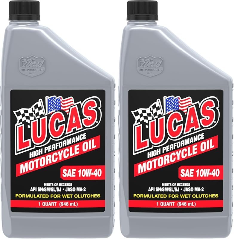 Lucas Oil High Performance Synthetic 10W-40 Motorcycle Oil 1 Quart (Pa