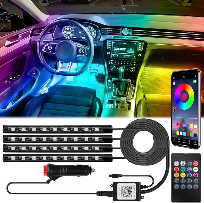 12V Car LED Strip Lights Cigarette Lighter Adapter Music Sync Ambient