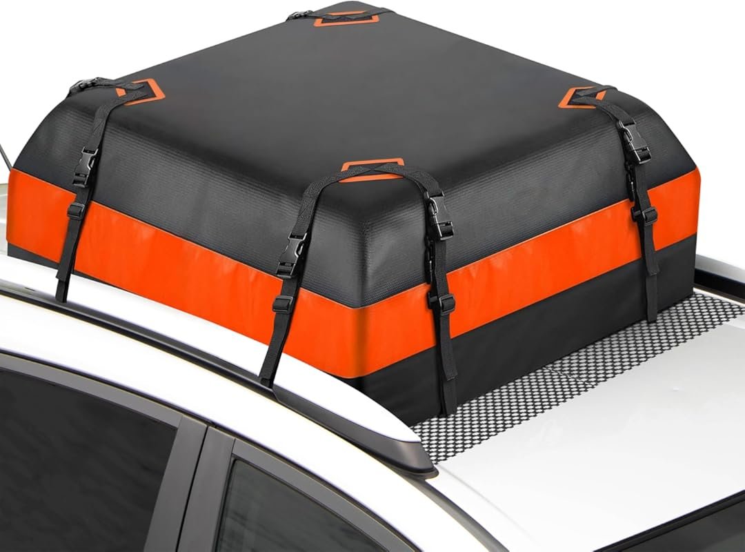 15 Cubic Feet Soft-Shell Roof Rack Cargo Carrier with Anti-Slip Mat fo