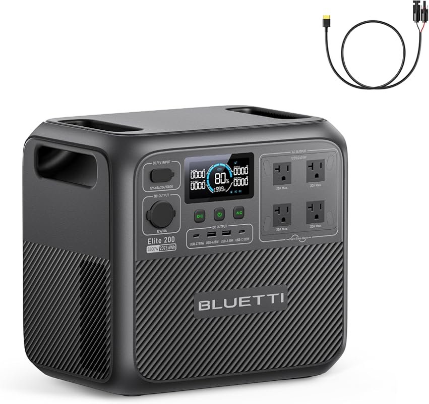 BLUETTI Elite 200 V2 Portable Power Station: 2073Wh LFP Battery with 4