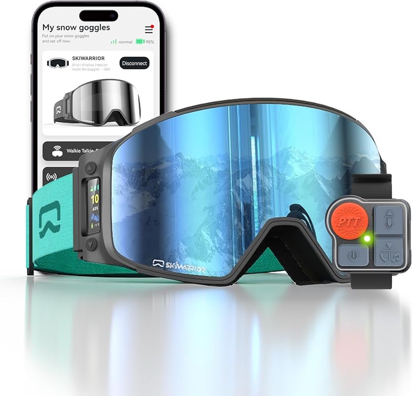 Bluetooth Ski Goggles with Walkie Talkie Anti Fog Zeiss Lens and Music