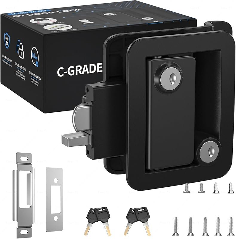 RV Door Lock Replacement with Paddle Latch for Travel Trailers and Cam