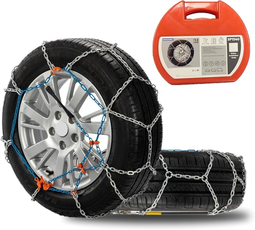 Universal Snow Chains for Cars, SUVs, Trucks and Pickup Trucks – Set o