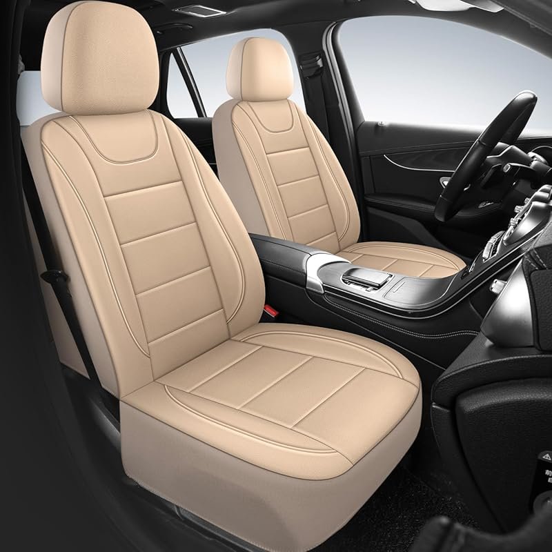 Quilted Faux Leather Car Seat Covers, Waterproof, Airbag Compatible, U