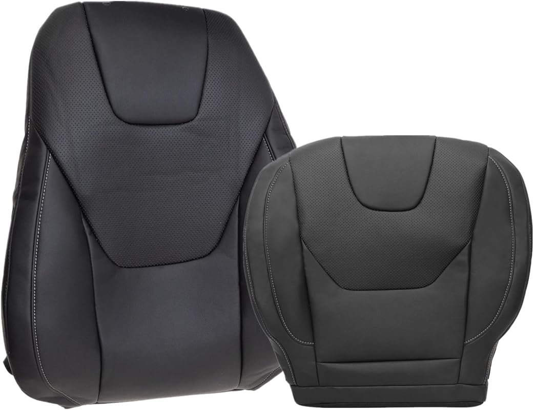NLQR Perforated Leather Seat Covers: Black, Driver Side, Fit Ford Fusi