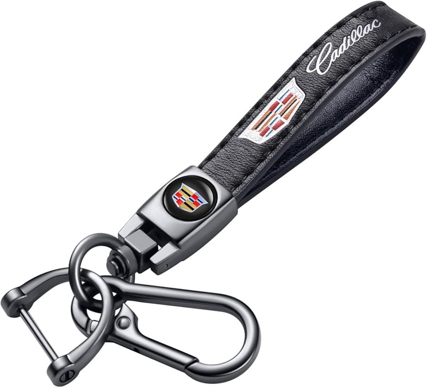 Genuine Leather Keychain for Cadillac Escalade CT4 CT5 CT6 ATS CTS SRX