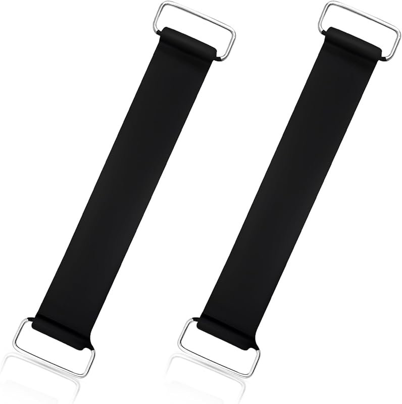 2 PCS Motorcycle Battery Strap – Stretchable Rubber Bands with Metal B