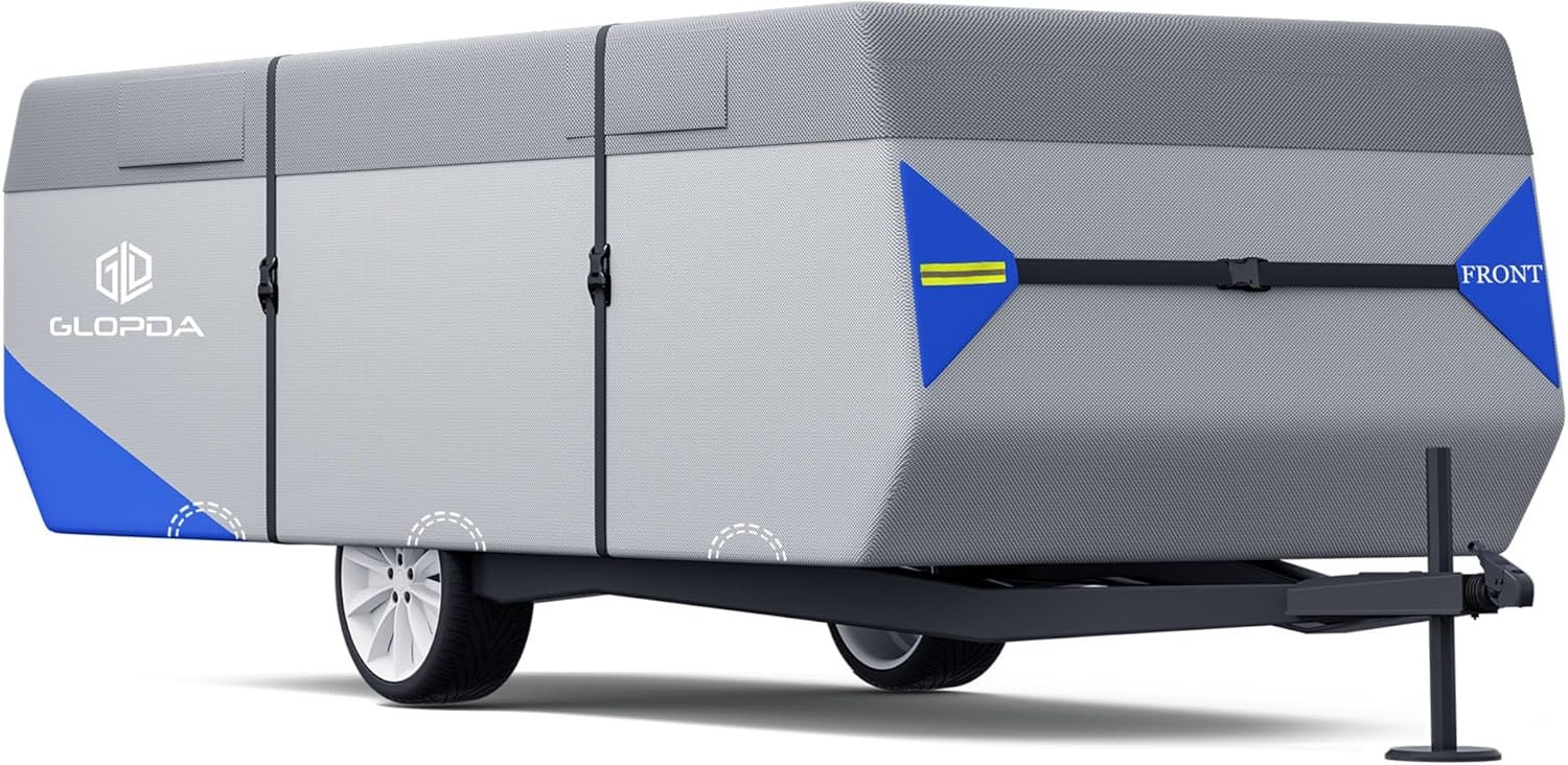 Anti-Tear 7-Layer Waterproof Pop Up Camper Cover for 14'-16' Trailers 