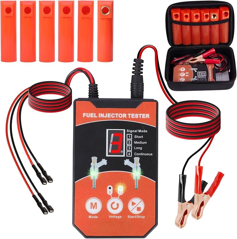 Universal Fuel Injector Tester and Cleaner Kit with 6 Adapters and 8 P