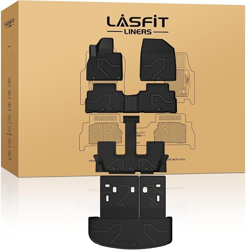 LASFIT All-Weather TPE Custom Fit Floor Mats with Backrest and Cargo M