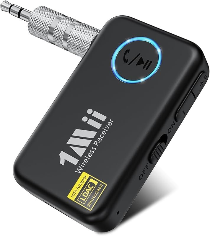 1Mii LDAC Bluetooth Aux Adapter for Car, Wireless Bluetooth 5.3 Receiv
