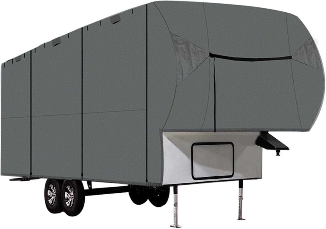 5th Wheel RV Cover for 26-29 Feet with Non-Woven Fabric, 4-Layer Top, 