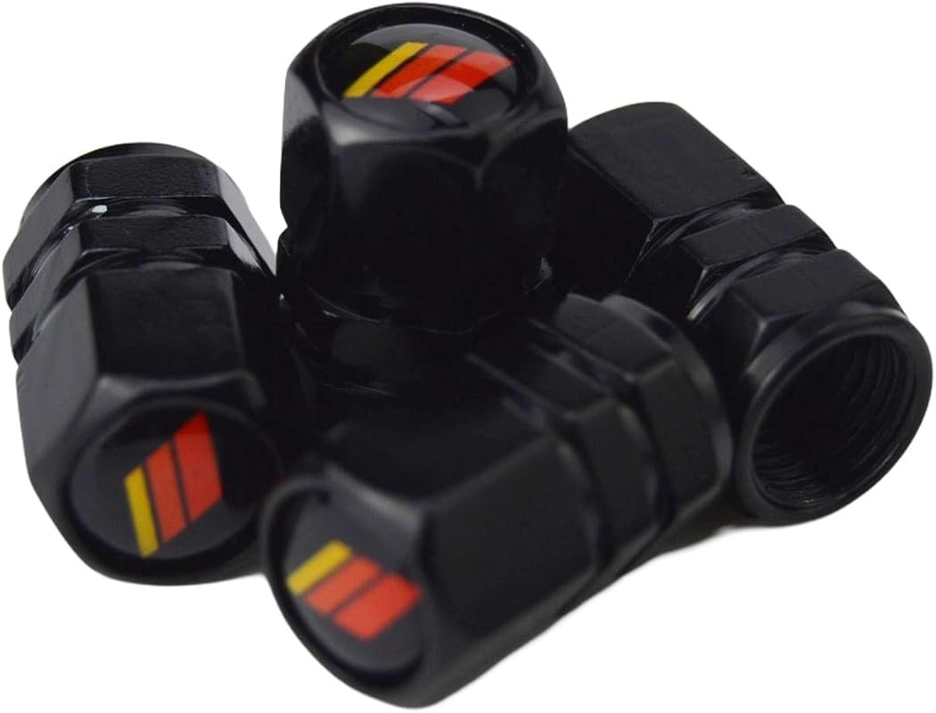 Racing Stripes Valve Stem Caps with Resin Emblem for Toyota 4Runner &