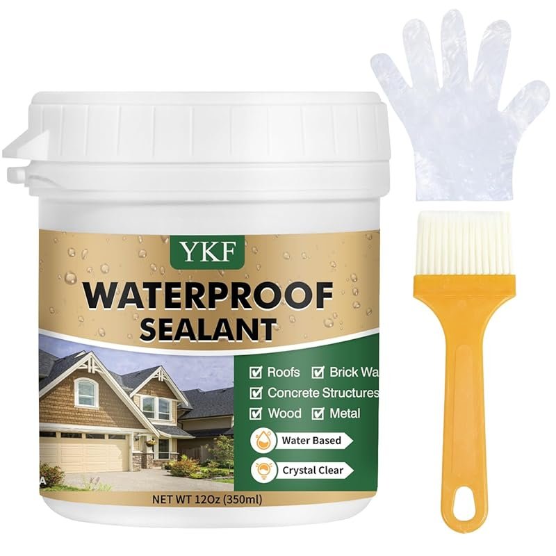 YKF Transparent Waterproof Sealant 12 Oz Clear Water-Based Coating for