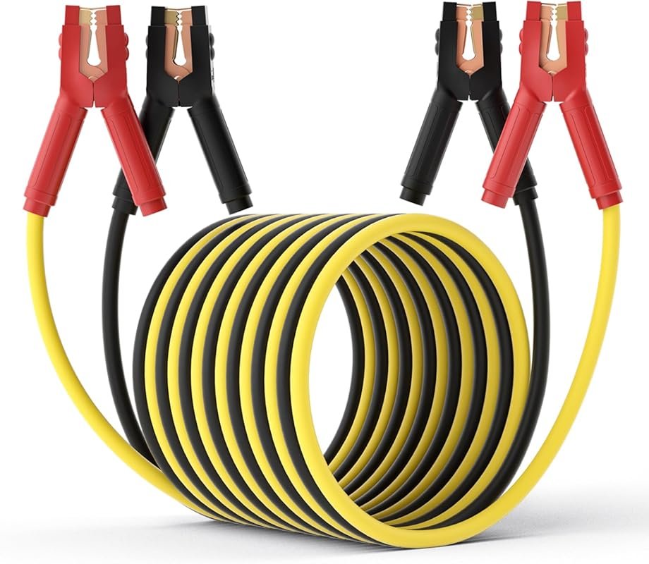 0 Gauge 30 Feet 1000 Amp Jumper Cables for Cars SUVs and Pickup Trucks