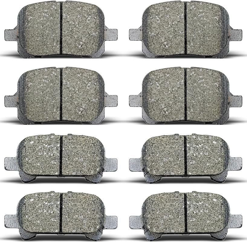 Ceramic front and rear brake pads for 2000-2004 Toyota Avalon, Camry, 