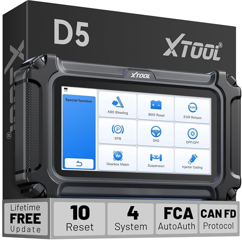 XTOOL D5 code reader with EPB service, ABS bleed, and 10 system resets