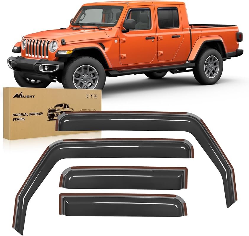 Nilight in Channel Rain Guards for Jeep Gladiator 2020 2021 2022 2023