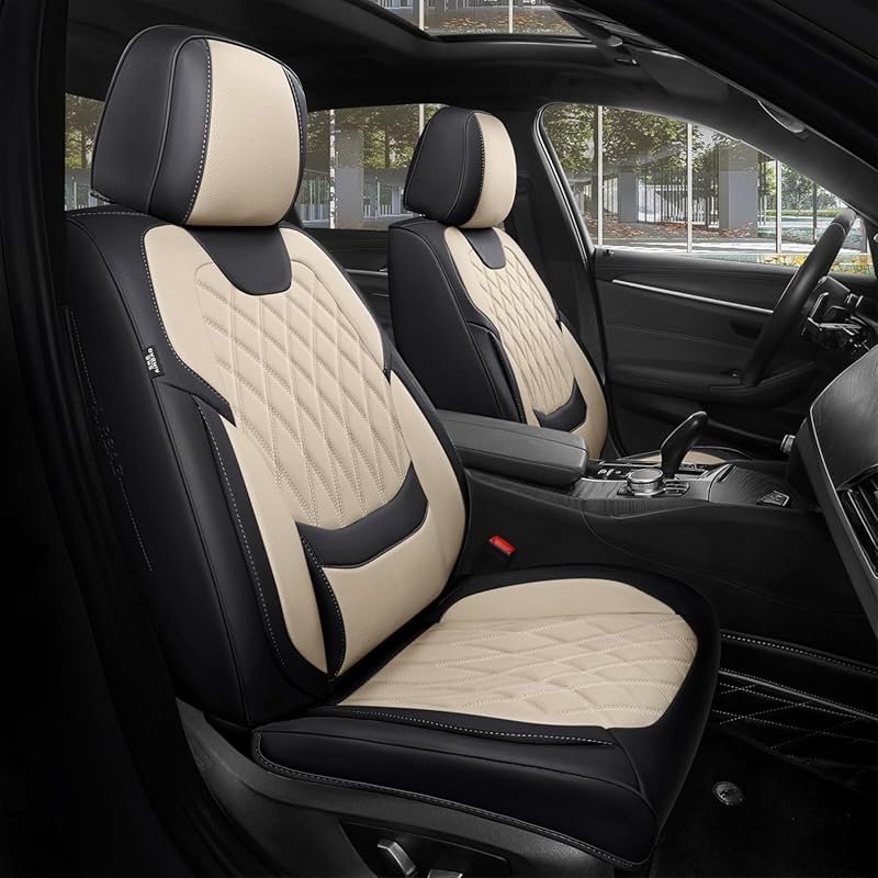 FREESOO Universal Luxury Breathable Faux Leather Car Seat Covers with 