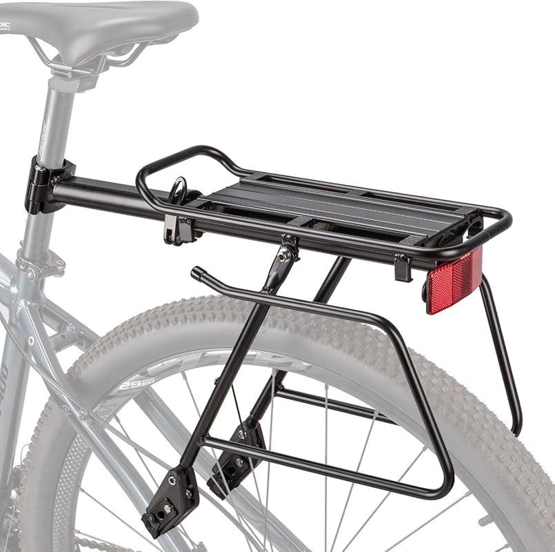 Rear Bike Rack with Quick Release Mount and 60 lb Capacity for Touring