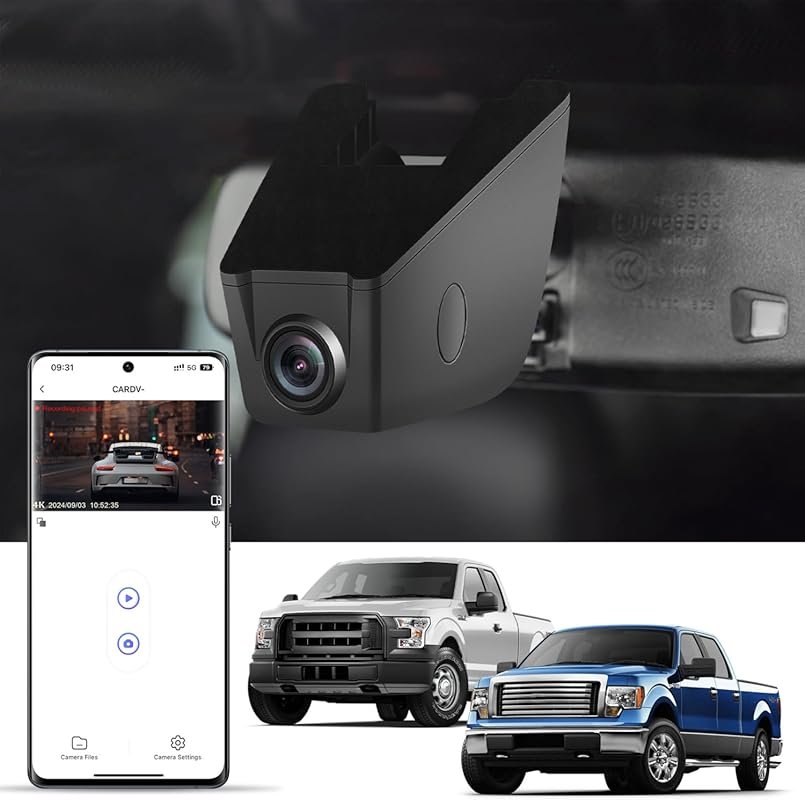 Best 4K Dash Cam for Ford F150 with Wi-Fi App G-Sensor Loop Recording 