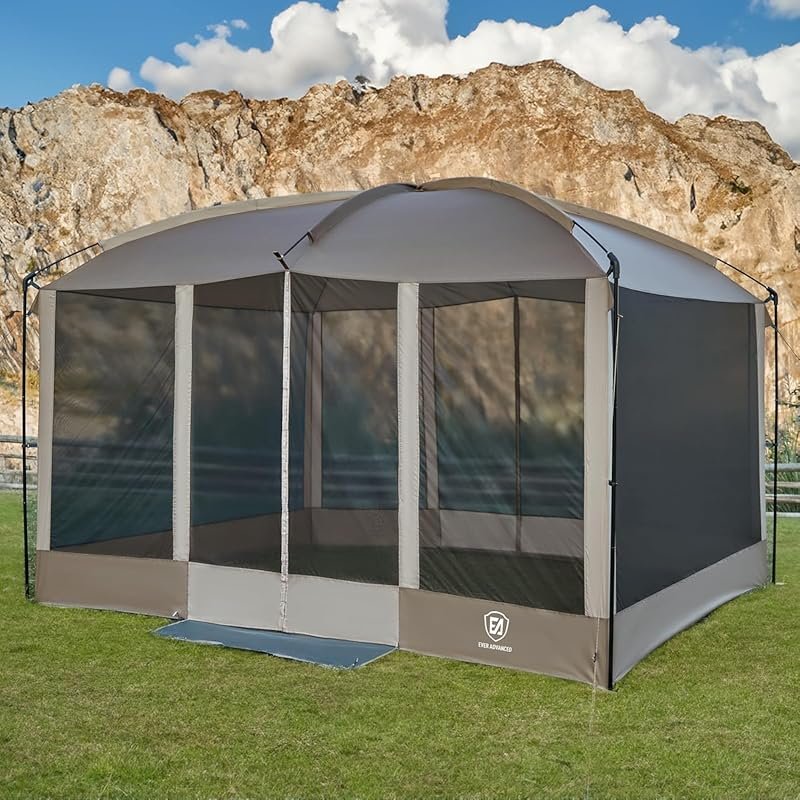 EVER ADVANCED 11x9 Foot Magnetic Screen House with Hands-Free Entry an
