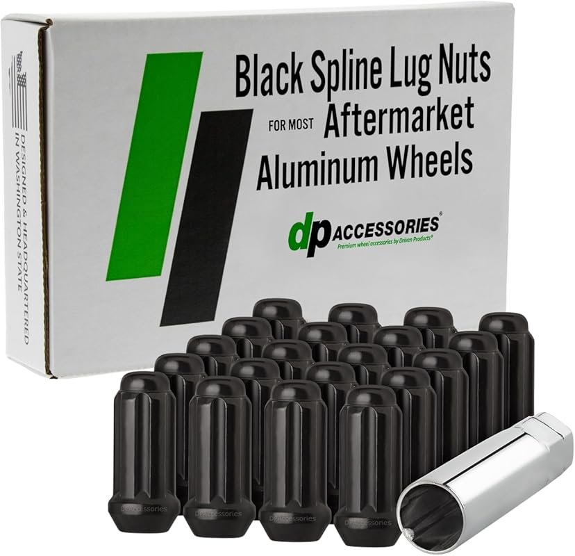 DPAccessories Black Spline Lug Nuts for 2007-2021 Toyota Tundra – Set 