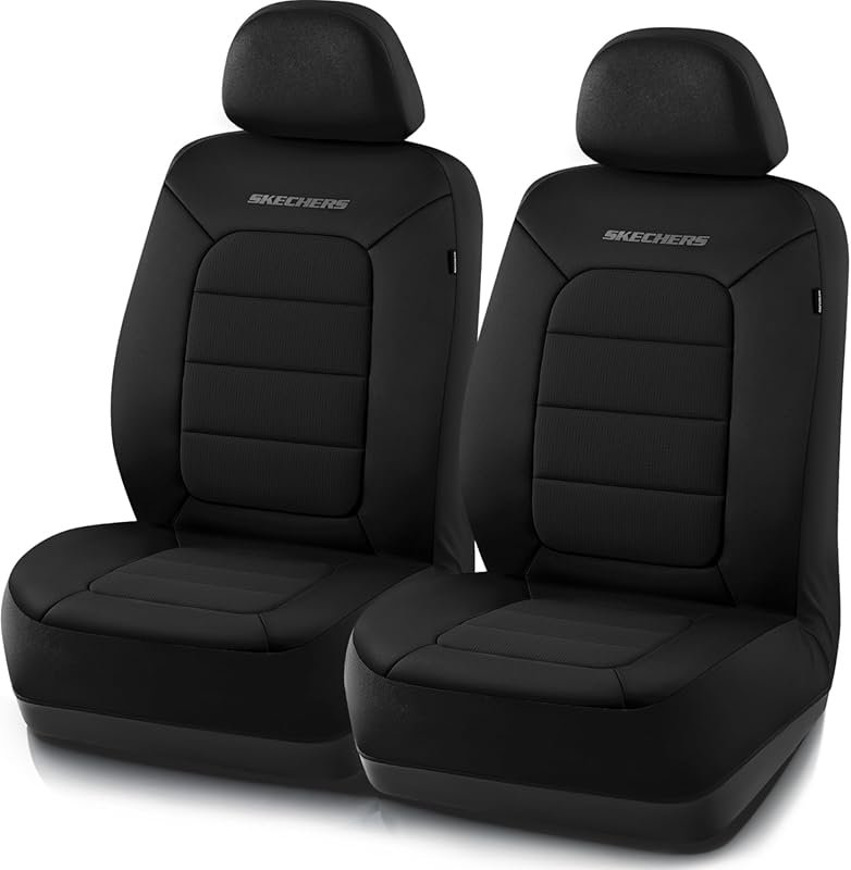 Skechers Memory Foam Car Seat Covers with Cool Touch Fabric and Airbag