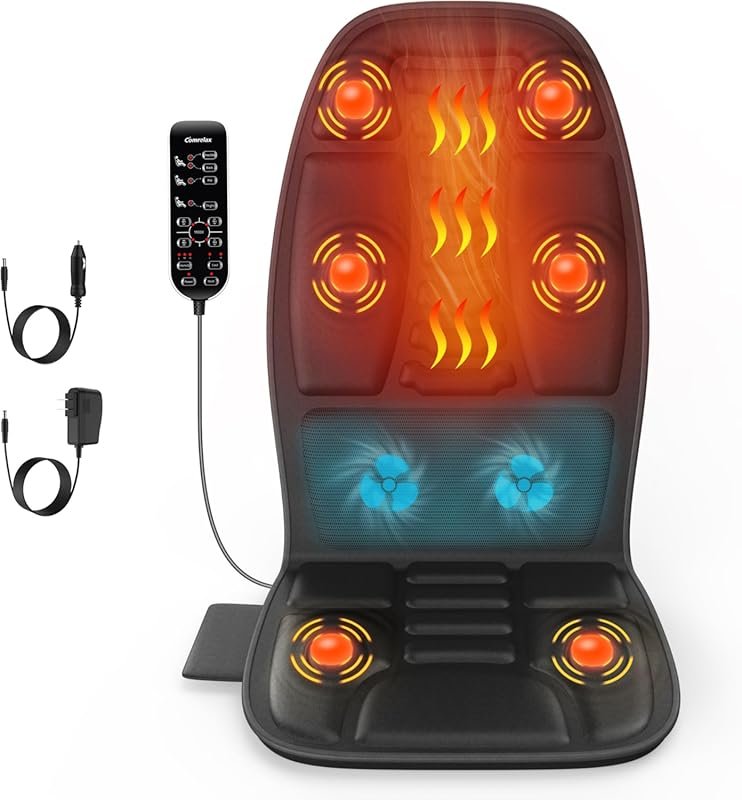 Massage Seat Cushion with Heat and Cooling Back Massager for Full Body
