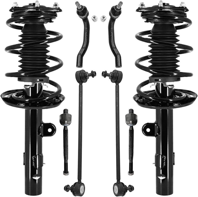 Detroit Axle 8-Piece Front Suspension Kit with Struts and Tie Rods for