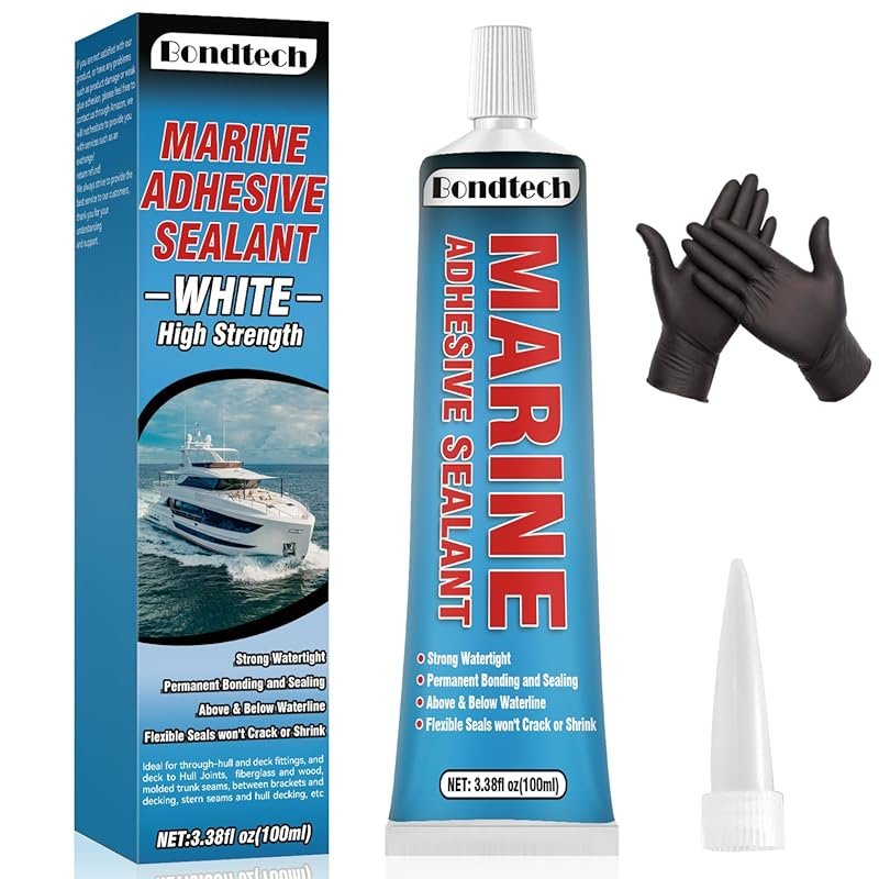 White Marine Adhesive Sealant Permanent High Strength UV Resistant for